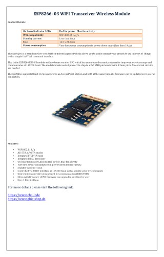 ESP8266- 03 WIFI Transceiver Wireless Module