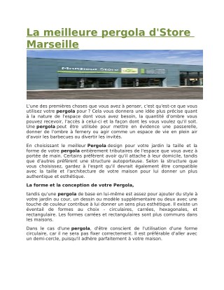 La meilleure pergola d'Store Marseille