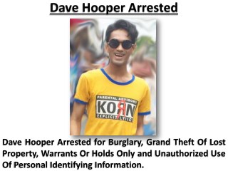 Dave Hooper Arrested