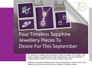 Four Timeless Sapphire Jewellery Pieces To Desire For This September