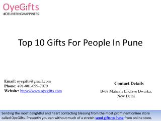 Top 10 Gifts For People In Pune