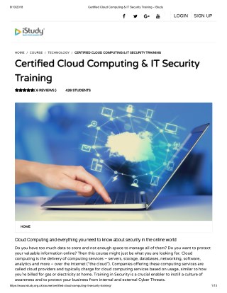 Certified Cloud Computing & IT Security Training - istudy