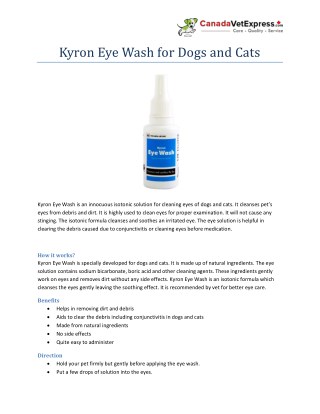 Kyron eye wash for dogs and cats