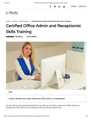 Certified Office Admin and Receptionist Skills Training - istudy