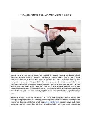 Persiapan Utama Sebelum Main Game Poker88