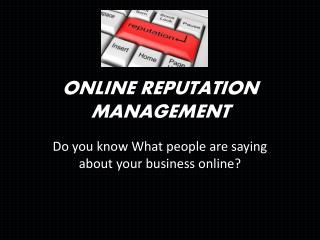 Online Reputation Management