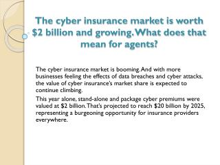 The cyber insurance market is worth $2 billion and growing. What does that mean for agents?