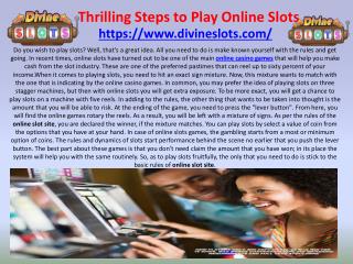 Thrilling Steps to Play Online Slots