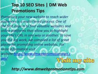 Top 10 SEO Sites | DM Web Promotions Tips
