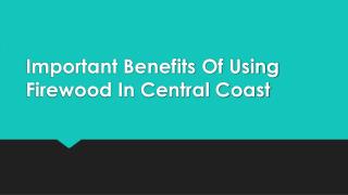 Important Benefits Of Using Firewood In Central Coast