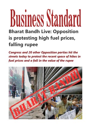 Congress and 20 other Opposition parties hit the streets
