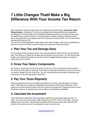 7 Little Changes Thatll Make a Big Difference With Your Income Tax Return