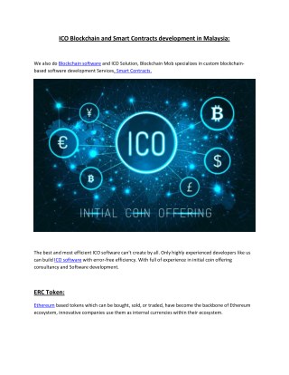 ICO Blockchain and Smart Contracts development in Malaysia