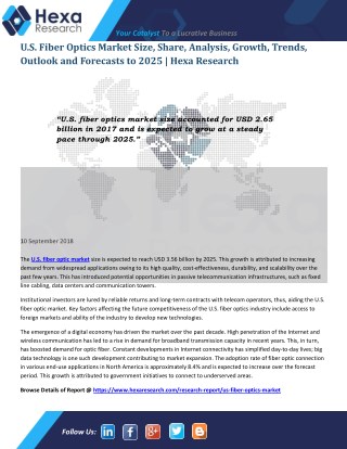 U.S. Fiber Optic Market is Projected to Reach USD 3.56 Billion by 2025