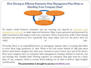 How Having an Efficient Enterprise Data Management Plan Helps in Handling Your Company Data?