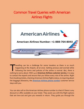 Common Travel Queries with American Airlines Flights