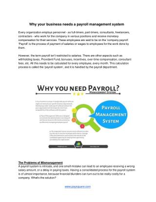 Why your business needs a payroll management system