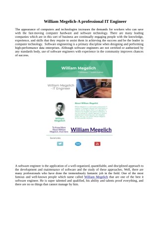 William Megelich-A professional IT Engineer