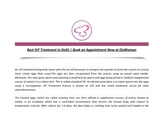 Best IVF Treatment in Delhi | Book an Appointment Now at ElaWoman