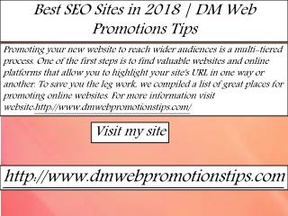 Best SEO Sites in 2018 | DM Web Promotions Tips