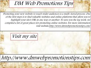 DM Web Promotions Tips