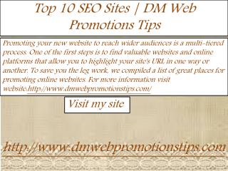 Top 10 SEO Sites | DM Web Promotions Tips