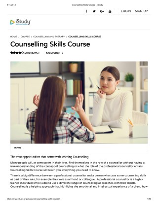 Counselling Skills Course - istudy