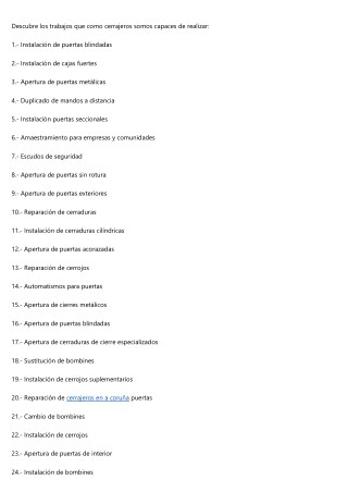 Trabajo autÃ³nomo por un profesional de la cerrajerÃ­a capaz de enmendar cualquier problema que tengan relaciÃ³n con la