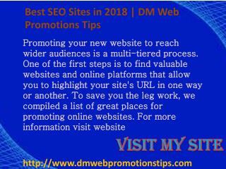 Best SEO Sites in 2018 | DM Web Promotions Tips