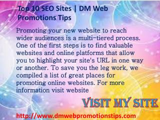 Top 10 SEO Sites | DM Web Promotions Tips