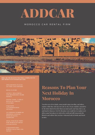 Reasons To Plan Your Next Holiday In Morocco!
