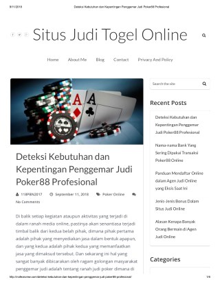 Deteksi Kebutuhan dan Kepentingan Penggemar Judi Poker88 Profesional