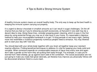 4 Tips to Build a Strong Immune System