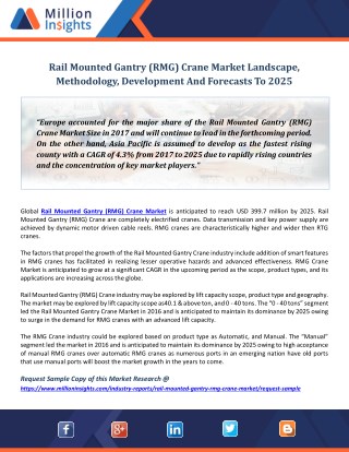 Rail Mounted Gantry (RMG) Crane Market Landscape, Methodology, Development, Analysis And Forecasts To 2025