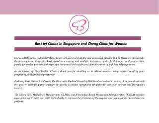 Best Ivf Clinics in Singapore and Cheng Clinic for Women