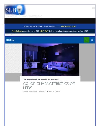 Color characteristics of leds