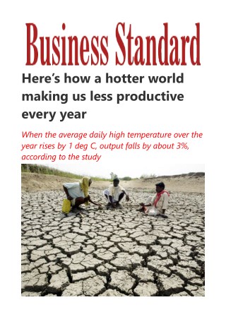 Â Here's how a hotter world making us less productive every yea