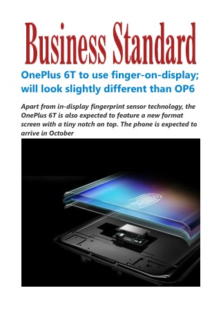OnePlus 6T to use finger-on-display; will look slightly different than OP6