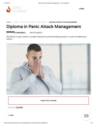 Diploma in Panic Attack Management - John Academy