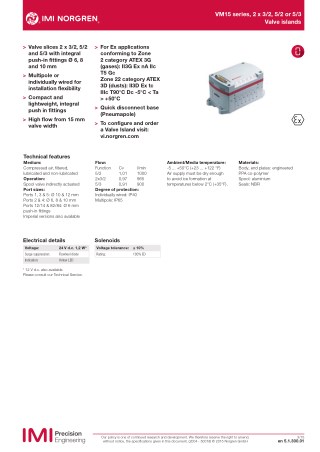 IMI NORGREN Watson Smith MTL VM15 Series Valve Slice| Instronline