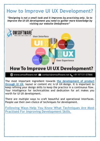 How To Improve UI UX Development?