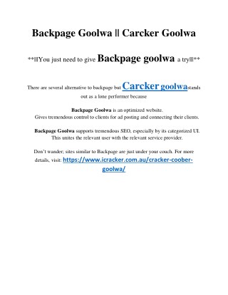 backpage goolwa, cracker goolwa, back page goolwa