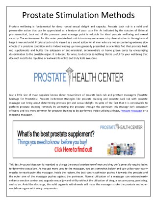 Prostate Stimulation Methods