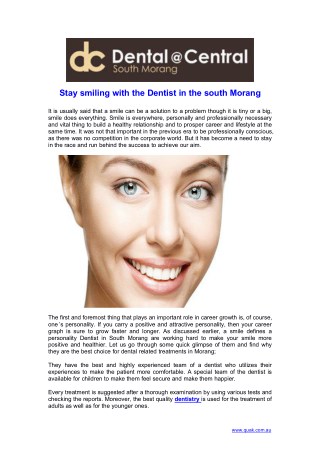 Stay smiling with the Dentist in the south Morang