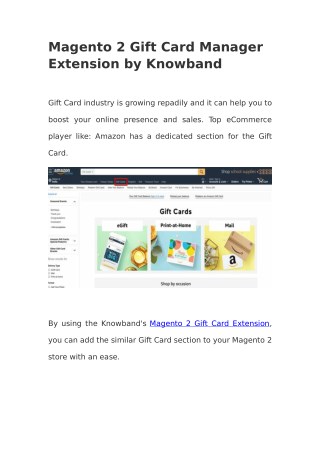 Magento 2 Gift Card Manager Extension by Knowband