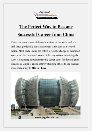 The Perfect Way to Become Successful Career from China