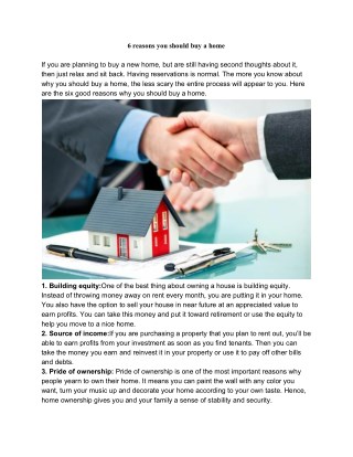 6 Reasons Why you should Buy Home