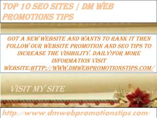 Top 10 SEO Sites | DM Web Promotions Tips