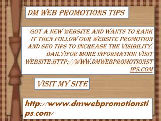 DM Web Promotions Tips