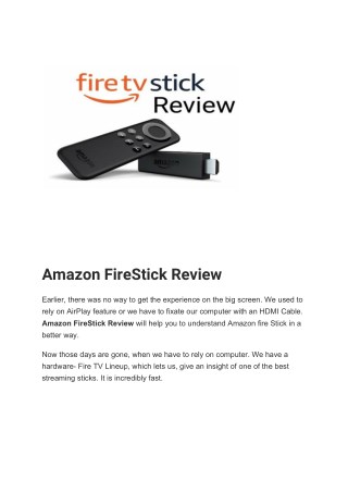 Amazon FireStick Review